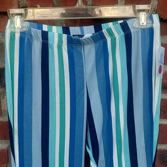 Blue and green stripped pants - Picture 2 of 4
